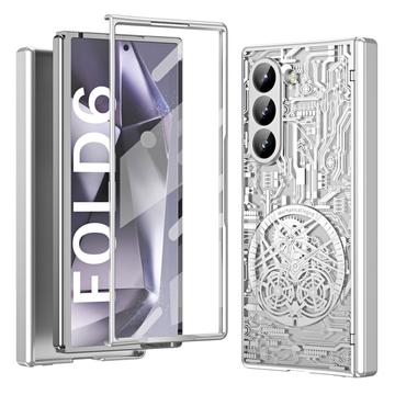Samsung Galaxy Z Fold6 Mechanical Legend Galvanisert plast-deksel - Sølv