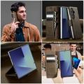 Samsung Galaxy Z Fold7 Caseme 033 Lommebok-etui med kalvestruktur og RFID-blokkering