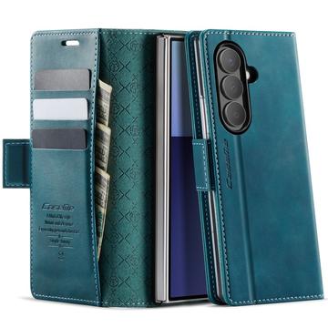 Samsung Galaxy Z Fold7 Caseme 033 Lommebok-etui med kalvestruktur og RFID-blokkering - Grønn