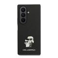 Samsung Galaxy Z Fold7 Karl Lagerfeld Saffiano Metal Karl and Choupette-deksel - Svart