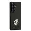Samsung Galaxy Z Fold7 Karl Lagerfeld Saffiano Metal Karl and Choupette-deksel - Svart
