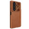 Samsung Galaxy Z Fold7 Nillkin Qin Pro Flip-deksel - Brun