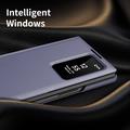 Samsung Galaxy Z Fold7 Smart Clear View Flip-etui med kortspor - grå-lilla