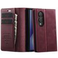 Samsung Galaxy Z Fold8 Caseme 033 Lommebok-etui med kalvestruktur og RFID-blokkering - rød