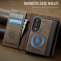 Samsung Galaxy Z Fold8 Caseme C49 2-i-1 avtakbar lommebokveske - MagSafe-kompatibel, RFID - Kaffe