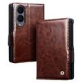 Samsung Galaxy Z Fold8 Qialino Classic Lommebok-deksel I Lær - Mørkebrun