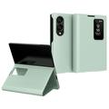 Samsung Galaxy Z Fold8 Smart Clear View Flip-etui med kortspor - lysegrønn