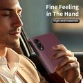 Samsung Galaxy Z Fold8 Smart Clear View Flip-etui med kortspor - vinrød