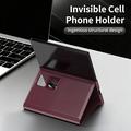 Samsung Galaxy Z Fold8 Smart Clear View Flip-etui med kortspor - vinrød
