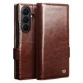 Samsung Galaxy Z Fold8 Ultra Qialino Classic Lommebok-deksel I Lær - Mørkebrun