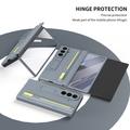 Samsung Galaxy Z TriFold Kickstand-etui med skjermbeskytter i herdet glass og styluspenn - Grå