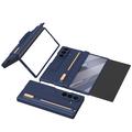 Samsung Galaxy Z TriFold Kickstand-etui med skjermbeskytter i herdet glass og styluspenn - Safir