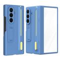 Samsung Galaxy Z TriFold Kickstand-etui med skjermbeskytter i herdet glass og styluspenn - himmelblå