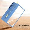 Samsung Galaxy Z TriFold Kickstand-etui med skjermbeskytter i herdet glass og styluspenn - himmelblå