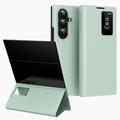 Samsung Galaxy Z TriFold Smart Clear View Flip-etui med kortspor - lysegrønn