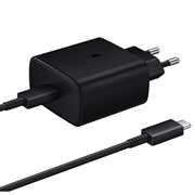 Samsung USB-C hurtigreiselader med kabel EP-TA845EBE / EP-DW767JBE - 45W - Bulk - Svart