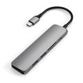 Satechi V2 Slim USB-C flerportsadapter - Space Grey
