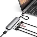 Satechi V2 Slim USB-C flerportsadapter - Space Grey