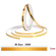 Selvklebende, vanntett, dekorativ forseglingstape - 1cm x 50m - gull