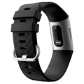 Fitbit Charge 3 Silikonarmbånd med Kontakter - Svart