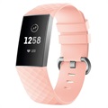 Fitbit Charge 3 Silikonarmbånd med Kontakter - Rosa