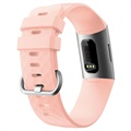 Fitbit Charge 3 Silikonarmbånd med Kontakter - Rosa