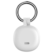 Samsung Galaxy SmartTag3 Silikondeksel med Nøkkelring - Hvit