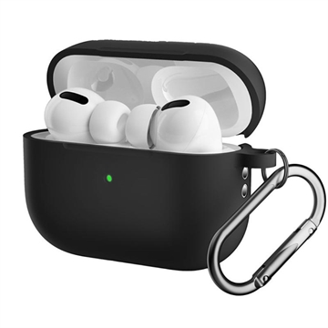 AirPods Pro 2 Silikondeksel med Karabinkroken - Svart