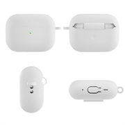 AirPods Pro 2 Silikondeksel med Karabinkroken - Hvit