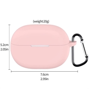 Huawei FreeBuds Pro 5 Silikondeksel med Karabinkroken - Rosa