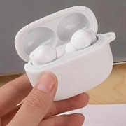 Xiaomi Redmi Buds 8 Pro Silikondeksel med Karabinkroken - Hvit