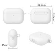 AirPods Pro 3 silikonetui med karabinkrok og rengjøringspenn