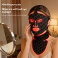 Skjønnhetsapparat til ansiktet i silikon / LED-lysterapi-maske for ansikt og hals - svart