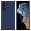 Silky Samsung Galaxy S22 Ultra 5G Silikondeksel - Mørkeblå