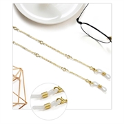 Enkel brillekjederem - gull