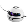 Hoppetaumaskin med Bluetooth-høyttaler og LED-lys - Hvit