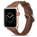Apple Watch Series Ultra 2/Ultra/9/8/SE (2022)/7/SE/6/5/4/3/2/1 Slim Lærreim - 49mm/45mm/44mm/42mm - Kaffe
