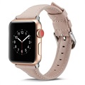 Apple Watch Series 7/SE/6/5/4/3/2/1 Slim Lærreim - 45mm/44mm/42mm - Rosa