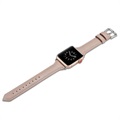 Apple Watch Series 7/SE/6/5/4/3/2/1 Slim Lærreim - 45mm/44mm/42mm - Rosa