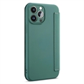 Slank Stil iPhone 14 Pro Flip-deksel - Mørkegrønn