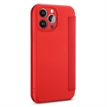 Slank Stil iPhone 14 Pro Flip-deksel - Rød