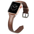 Apple Watch Series 9/8/SE (2022)/7/SE/6/5/4/3/2/1 Slim Lærreim - 41mm/40mm/38mm - Kaffe