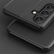 Samsung Galaxy S25 FE Smart Clear View Flip-deksel - Svart