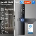 Smart elektronisk dørlås med fingeravtrykk, passord, IC-kort og styring via Tuya-appen - låsekropp på 18cm
