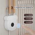 Smart hengelås med fingeravtrykk og elektronisk nøkkel - hvit