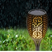 LED-lys med solcelleflamme - 33 lysdioder, 2 stk.