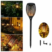 LED-lys med solcelleflamme - 33 lysdioder, 2 stk.