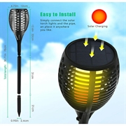 LED-lamper med solcelleflamme - 96 lysdioder, 4 stk.