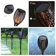 LED-lamper med solcelleflamme - 96 lysdioder, 4 stk.