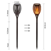 LED-lamper med solcelleflamme - 96 lysdioder, 4 stk.